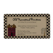 Rustisch primitief Rood Zoutbox Wilde Boom Land Etiket (Voorkant)