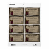 Rustisch primitief Rood Zoutbox Wilde Boom Land Etiket (Full Sheet)