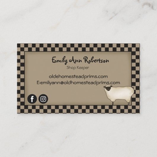 Rustisch primitief Rood Zoutbox Wilde Boom Land Visitekaartje (Achterkant)