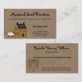 Rustisch primitief Saltbox House & Sheep Country Visitekaartje (Voorkant / Achterkant)