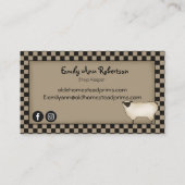 Rustisch primitief Saltbox Willow & Sheep Land Visitekaartje (Achterkant)