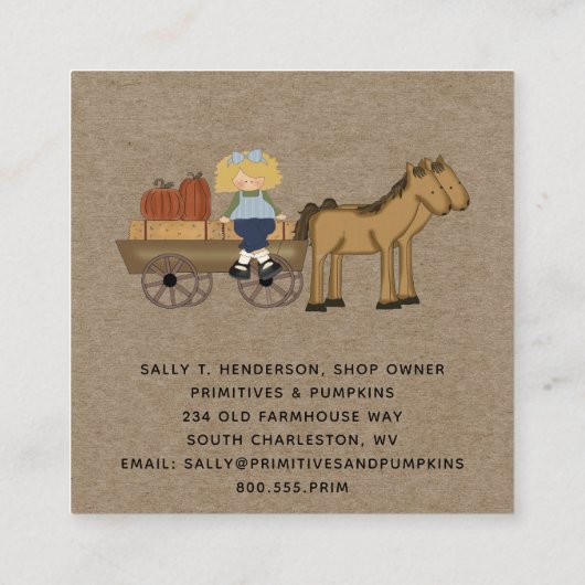 Rustisch primitief Visitekaartje Herfst (Achterkant)