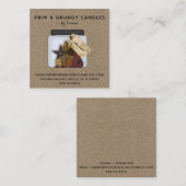 RUSTISCH PRIMITIVE LAND GRUBBY CANDLE VIERKANTE VISITEKAARTJE (Voorkant / Achterkant)