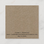 RUSTISCH PRIMITIVE LAND GRUBBY CANDLE VIERKANTE VISITEKAARTJE (Achterkant)