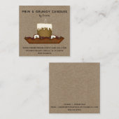 RUSTISCH PRIMITIVE LAND GRUBBY CANDLE VIERKANTE VISITEKAARTJE (Voorkant / Achterkant)