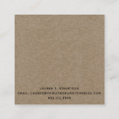 RUSTISCH PRIMITIVE LAND GRUBBY CANDLE VIERKANTE VISITEKAARTJE (Achterkant)