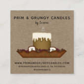 RUSTISCH PRIMITIVE LAND GRUBBY CANDLE VIERKANTE VISITEKAARTJE (Voorkant)