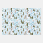 Rustisch Rode Barn, land met winterkerst Inpakpapier Vel (Voorkant 2)