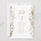 Rustisch Romantic Callygraphy Wedding Table Number (Voorkant)
