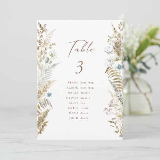 Rustisch Romantic Callygraphy Wedding Table Number (Staand voorkant)