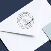 Rustisch Ronde Nautical Yacht Return Address Rubberstempel