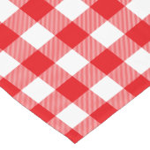 Rustisch rood en wit buffelpatroon korte tafelloper (Hoek)