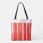 Rustisch rood en wit tote bag (Achterkant)