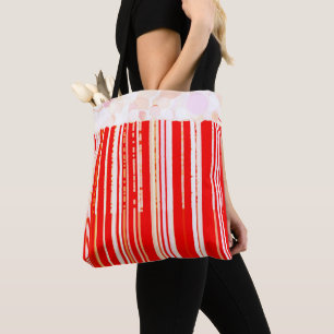 Rustisch rood en wit tote bag