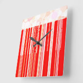Rustisch Rood en Wit Vierkante Klok (Hoek)