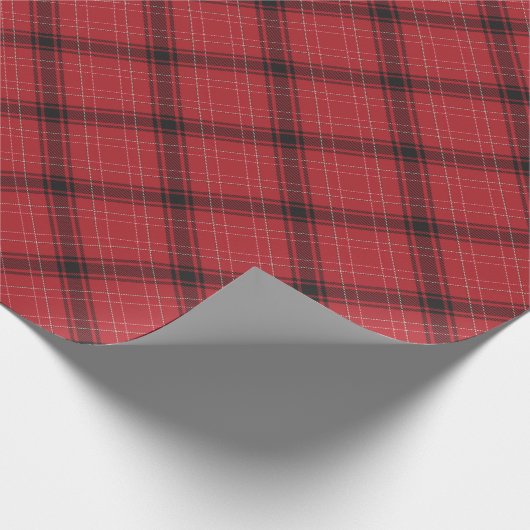 Rustisch Rood en zwart Tartan | Kerstmis Cadeaupapier (Hoek)