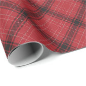 Rustisch Rood en zwart Tartan | Kerstmis Cadeaupapier (Rol Hoek)