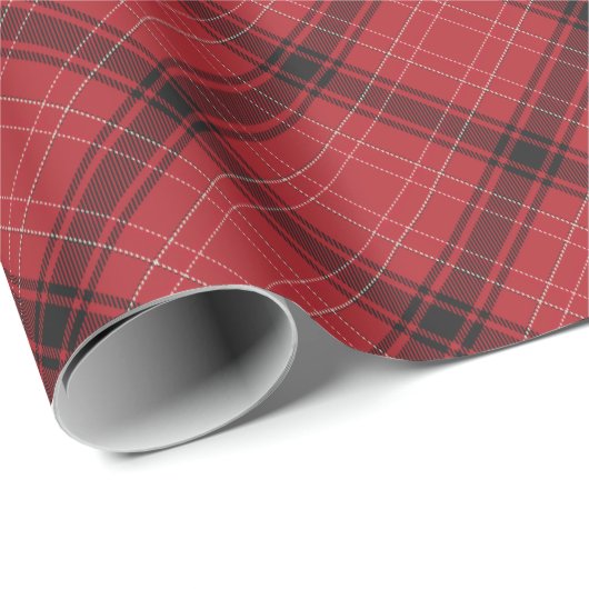 Rustisch Rood en zwart Tartan | Kerstmis Cadeaupapier (Rol Hoek)