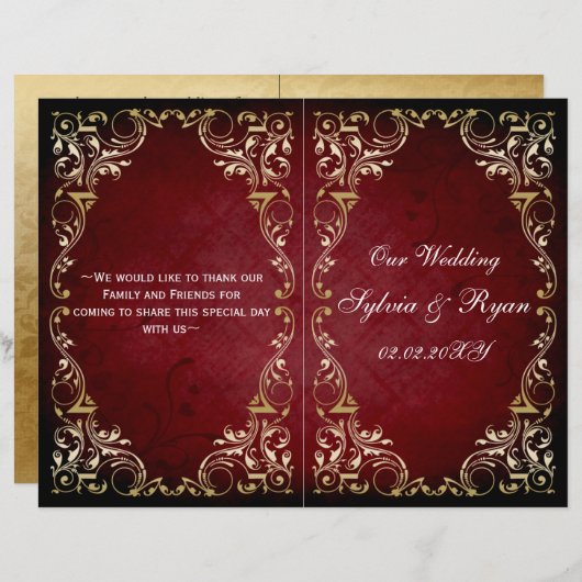 Rustisch, rood goudweduwenprogramma (Voorkant / Achterkant)