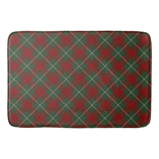 Rustisch rood groen en beige tartan patroon badmat (Voorkant)
