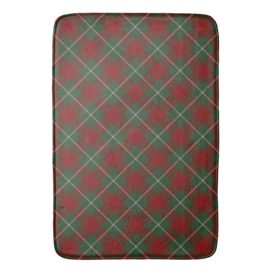 Rustisch rood groen en beige tartan patroon badmat (Voorkant Verticaal)