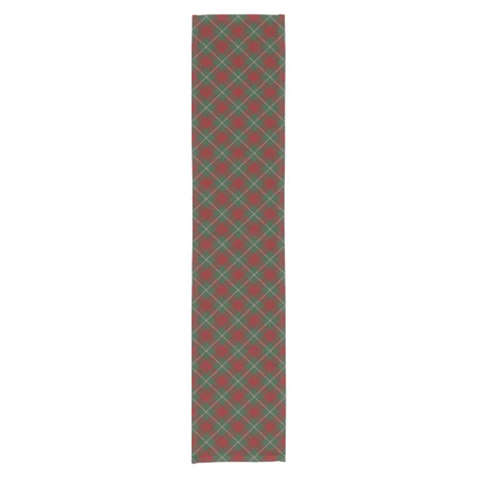 Rustisch rood groen en beige tartan patroon korte tafelloper (Voorkant)