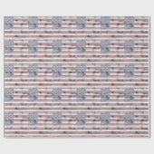 Rustisch Rood White Blue Wood USA vlag patroon Cadeaupapier (Vlak)