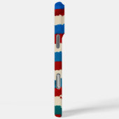 Rustisch rood, wit en blauw gestreepte patroon Case-Mate iPhone case (Achterkant / Rechts)