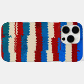 Rustisch rood, wit en blauw gestreepte patroon Case-Mate iPhone case (Achterkant (horizontaal))
