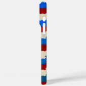 Rustisch rood, wit en blauw gestreepte patroon Case-Mate iPhone case (Achterkant / Links)