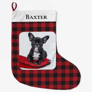 Rustisch Rood Zwart Check Pset Foto Dog Grote Kerstsok