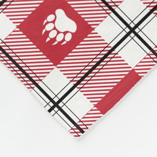 Rustisch rood zwart-wit Beer flatel patroon Fleece Deken (Hoek)
