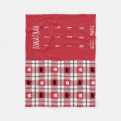 Rustisch rood zwart-wit Beer flatel patroon Fleece Deken (Voorkant)