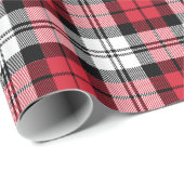 Rustisch Rood Zwart-wit Tartan Pset Holiday Cadeaupapier (Rol Hoek)