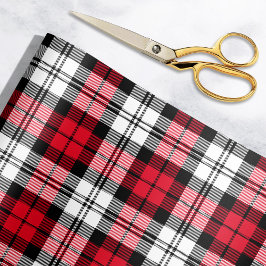 Rustisch Rood Zwart-wit Tartan Pset Holiday Cadeaupapier