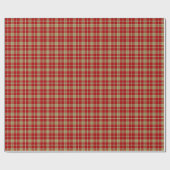 Rustisch roodkleurig en licht groen patroonpatroon cadeaupapier (Vlak)