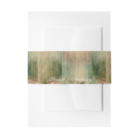 Rustisch Roos bruiloft Uitnodigingen Wikkel (Voorkant Voorbeeld)