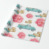Rustisch Roos Cadeaupapier (Uitgerold)