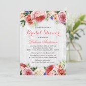 Rustisch Roos Floral Chic White Wood Vrijgezellenf Kaart (Staand voorkant)