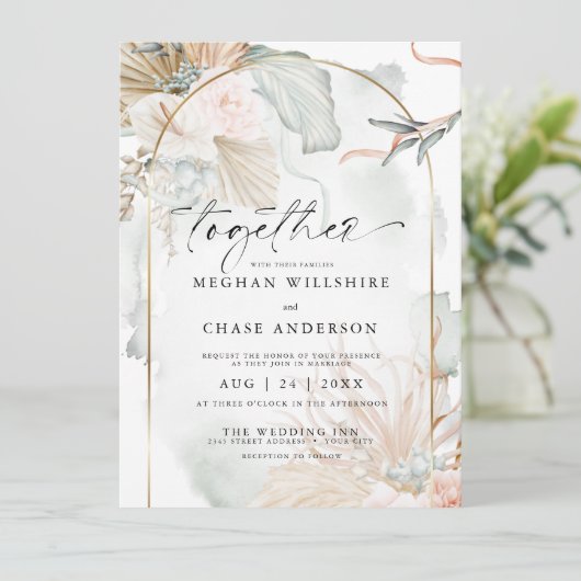 Rustisch Roos Floral Waterverf Kaart (Staand voorkant)