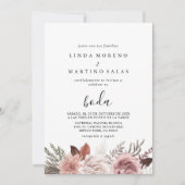 Rustisch Roos Gold Floral Calligrafie Boda Wedding Kaart (Voorkant)