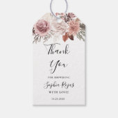 Rustisch Roos Gold Floral Calligraphy Vrijgezellen Cadeaulabel (Voorkant)
