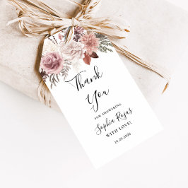 Rustisch Roos Gold Floral Calligraphy Vrijgezellen Cadeaulabel