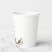 Rustisch Roos Gold Floral Calligraphy Wedding Papieren Bekers (Links)