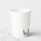 Rustisch Roos Gold Floral Calligraphy Wedding Papieren Bekers (Rechts)