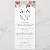 Rustisch Roos Gold Floral kalligrafie Wedding Menu (Voorkant)