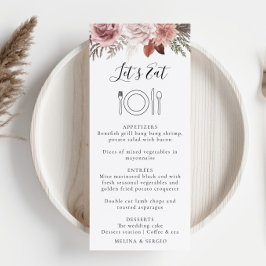 Rustisch Roos Gold Floral kalligrafie Wedding Menu