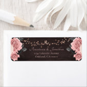 Rustisch Roos Gold Floral String Lights Wedding Etiket (Insitu)