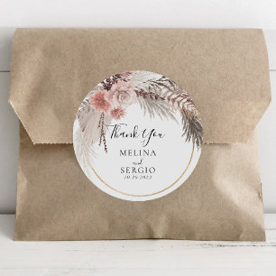 Rustisch Roos Gold Floral Weddenschap Hartelijk da Ronde Sticker