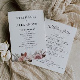 Rustisch Roos Gold Floral Wedding Programme